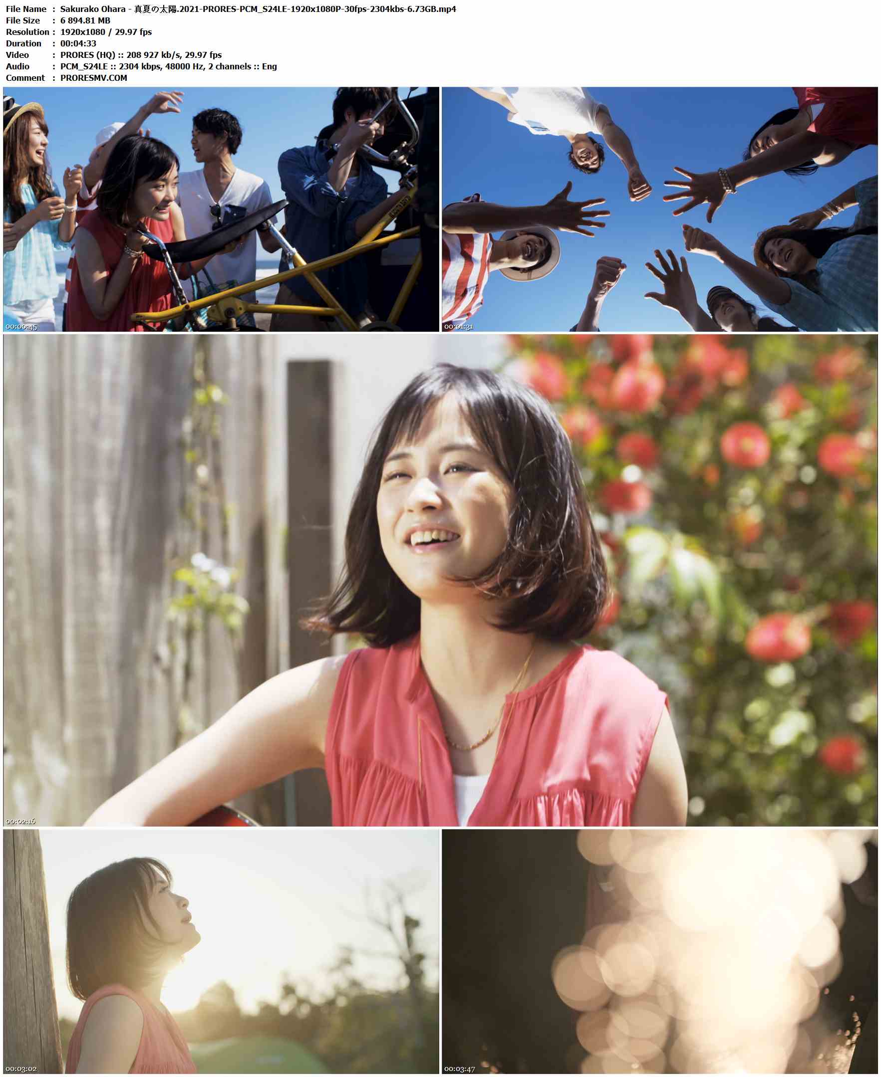 Sakurako Ohara - 真夏の太陽.2021-PRORES-PCM_S24LE-1920x1080P-30fps-2304kbs-6.73GB官方MV_高清MV
